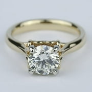 1.00 Carat Round Brilliant Cut Natural Diamond Solitaire (F-G/VS1) Ring for Wedding Gift Solid 14K Yellow Gold Size 7 by Caratup